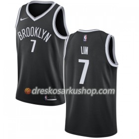 Muški NBA Dres Brooklyn Nets Jeremy Lin 7 Nike 2017-18 Crna Swingman